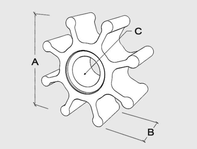 インペラは、JMP 7400-01/JABSCO 920-0001/JOHNSON 09-1028B/KASHIYAMA SP-70/SHERWOOD 18200K に交換されます。